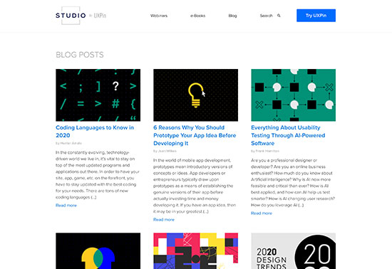 Studio by UXPin - Free Resources from the creators of UXPin Rezourze.com