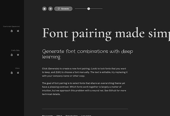 Fontjoy, Generate font pairings in one click, AI Fonts
