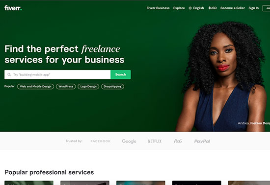 Fiverr, Freelance Services Marketplace for Businesses