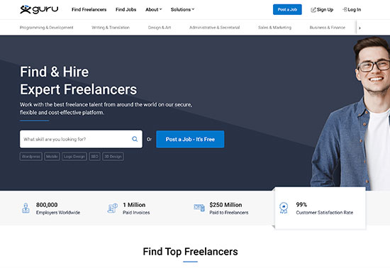 Guru, Hire Freelancers Online, Find Freelance Jobs Online
