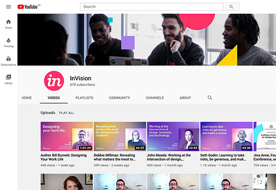 InVision YouTube Channel