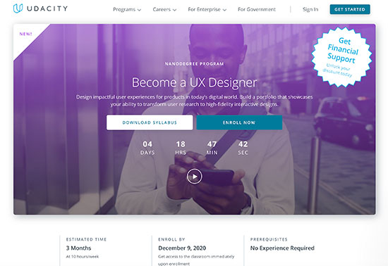 Online User Experience (UX) Design Course, Udacity