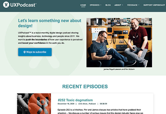 UX Podcast, A twice-monthly user experience and digital