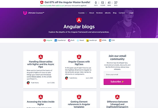 Angular blogs, Ultimate Courses