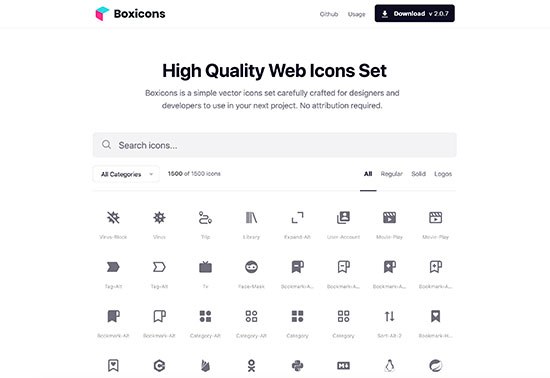 Boxicons, Premium web friendly icons for free